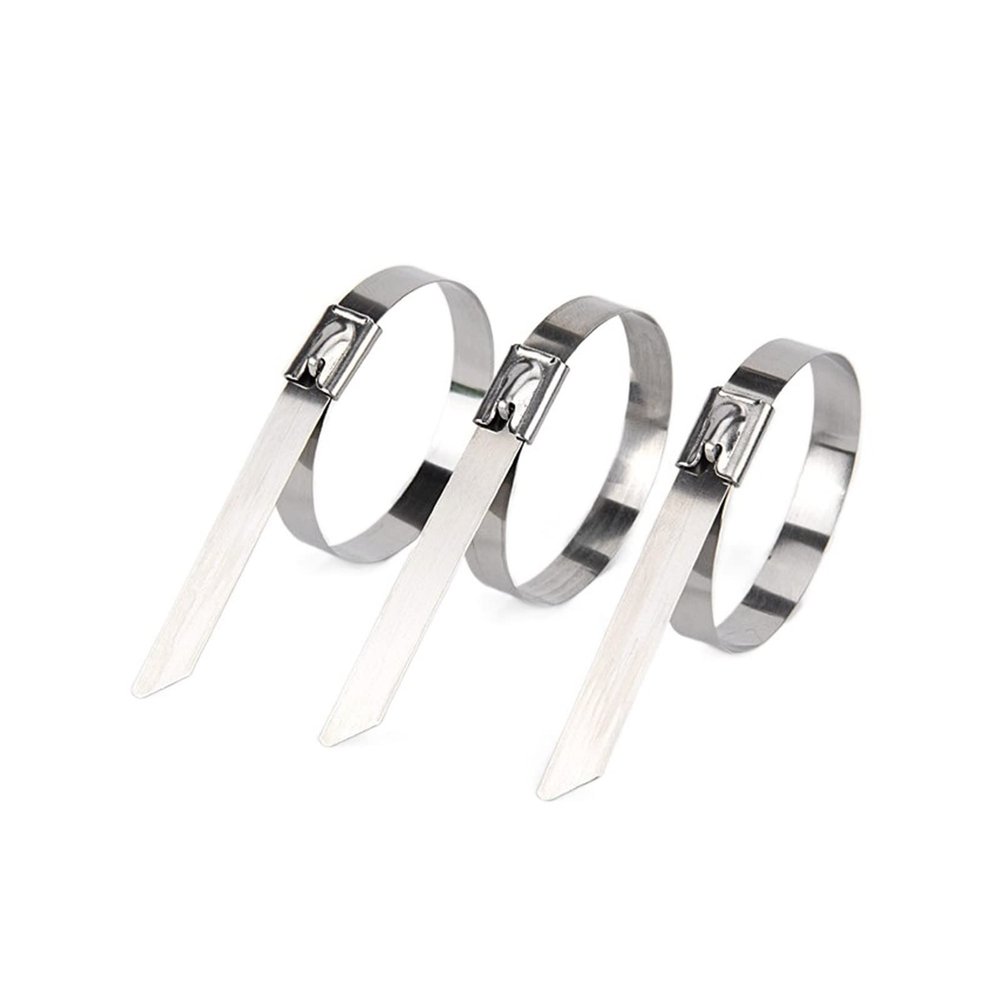 Cable Tie Straps,Locking Ties, 10-100Pcs 12mm 0.47inch Stainless Steel Cable Twist Tie Lock Metal Zip Wrap Coated Metal Detectable Cable Tie 150 200mm (Color : 50PCS, Size : 12x200mm) ( Color : 100pcs