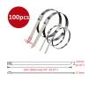 Cable Tie Straps,Locking Ties, 10-100Pcs 12mm 0.47inch Stainless Steel Cable Twist Tie Lock Metal Zip Wrap Coated Metal Detectable Cable Tie 150 200mm (Color : 50PCS, Size : 12x200mm) ( Color : 100pcs view 2