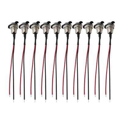 10Pcs DC-099 2.1x5.5mm DC Power Socket Female Jack Panel Mount Connector Adapter with 20AWG Electronic Wires and wat/erp/;ro/ofW Cap(20CM)