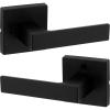 Kwikset CP730SALSQT Singapore Clear Pack Privacy Door Lever Set with Square Rose - Matte Black