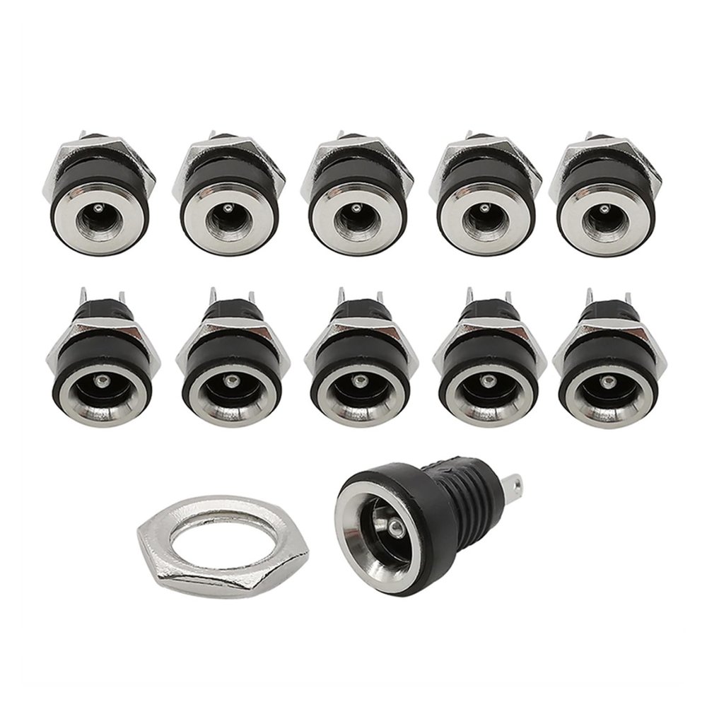 10Pcs/lot 5.5 x 2.1mm 5.5x2.5mm 3.5x1.3mm DC Power Supply Female Jack Connector DC-022B DC Socket 2 Legs Terminals(3.5x1.3mm 10Pcs)