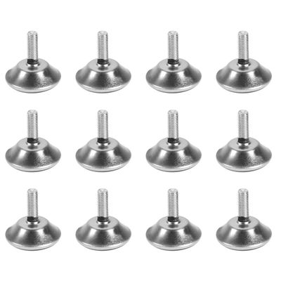 Healeved Adjustable M8 Threaded Furniture Leveling Feet 1.57 Inch Round Base Foot Pads for Chairs Tables Sofas Floor Protection and Stability