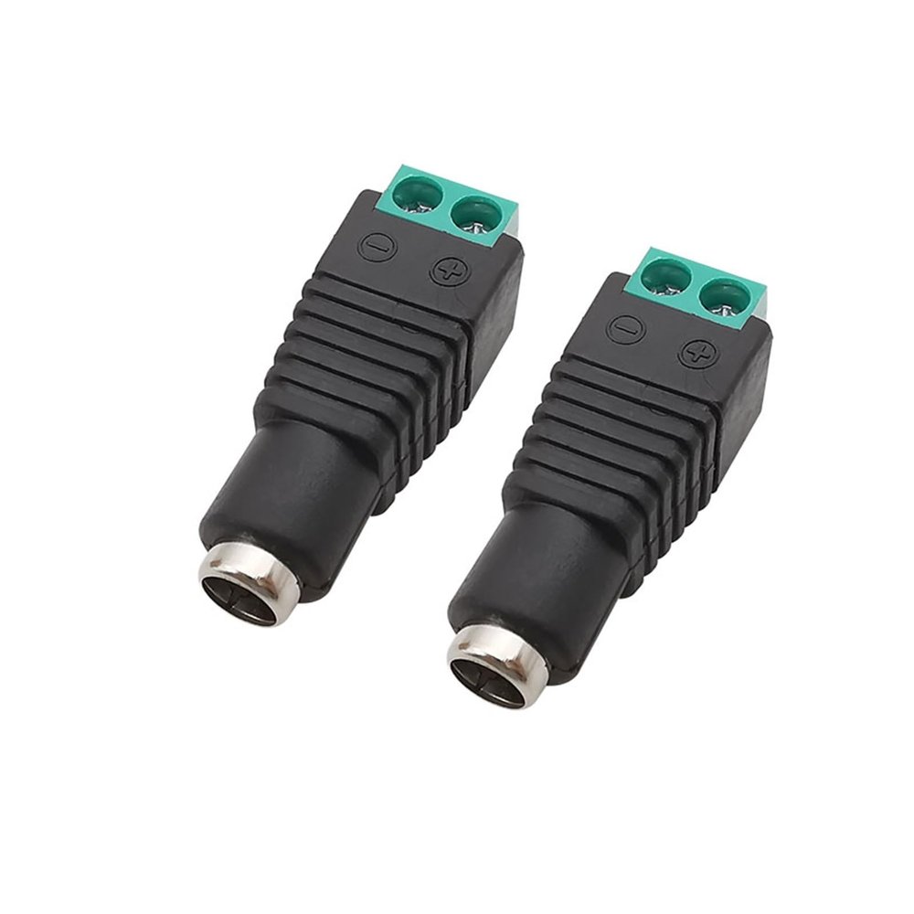 5.5x2.1mm DC Power Male Female Connector Fit Compatible Single Color .L-ED Strip Light CC/TV Camera 5.5 * 2.1mm pl;/UG Jack Socket Adapter(2 Female)