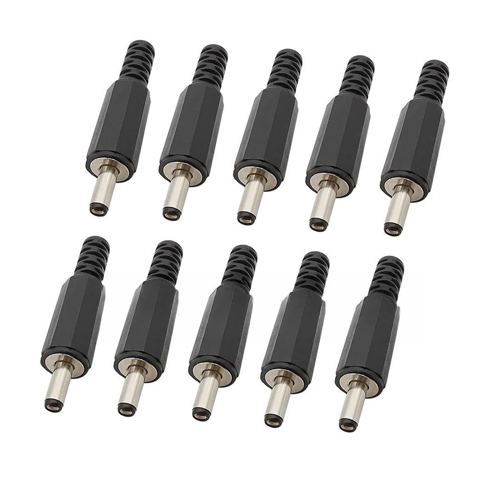 10Pcs DC Power Male pl;/UG Adapter 3.5x1.3mm 4.0x1.7mm 4.8x1.7mm 5.5x2.1mm 5.5x2.5mm 6.5x4.4mm Plugs Jack Soldering Wire Connector(3.5x1.3mm)