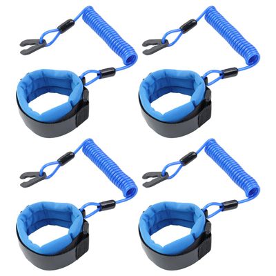 4PCS Boat Safety Key Lanyards Outboard Jet Ski Kill Switch Stop Cord Tether Emergency Shut Off Lanyard