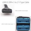 HOXIBSL USB 3.0 Header Splitter Extension Cable,Motherboard USB 3.0 Internal hub Splitter,19/20 Pin 1 to 2 Y Type Cable - DIY Products 5.8 in view 2