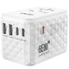 LENCENT 65W International Travel Adapter, Universal Travel Adapter with 2 QC USB-A & 3 PD3.0 Type C Power Outlet, Fast Charging for Phone,Laptops, All-in-One Outlet Converter for USA/UK/EU/AUS, White view 1