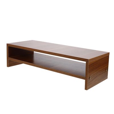 Gatuida Desktop Monitor Riser Dual Storage Stand for Computer Laptop Printer Compact Organizer for Home Office Study Room Red-brown Color