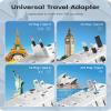 LENCENT 100W International Travel Adapter, Universal Travel Adapter with 2 QC USB-A & 2 PD3.0 Type C Power Adapter, Fast Charging for Phone,Laptops, All-in-One Outlet Adapter for USA/UK/EU/AUS, White view 2