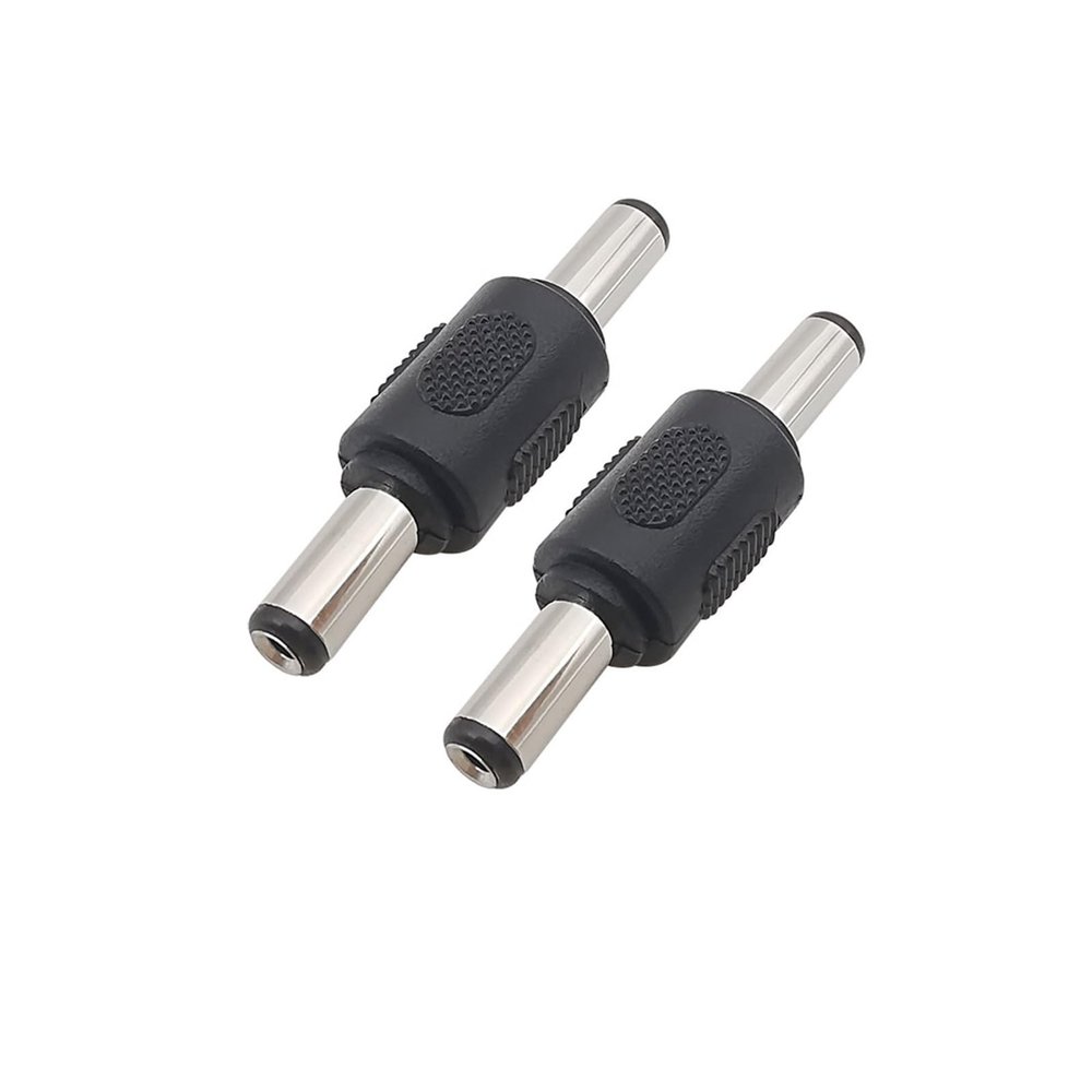 5.5x2.1mm DC Power Male to Male pl;/UG Connector 5.5mm x 2.1mm DC Female to Female Jack Adaptor Fit Compatible .L-ED Power CC/TV Camera(2Pcs Male)