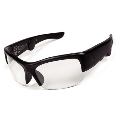 Emzwin 5BC Bluetooth safety glasses for work audio smart glasses headphones with mic, Clear Lens