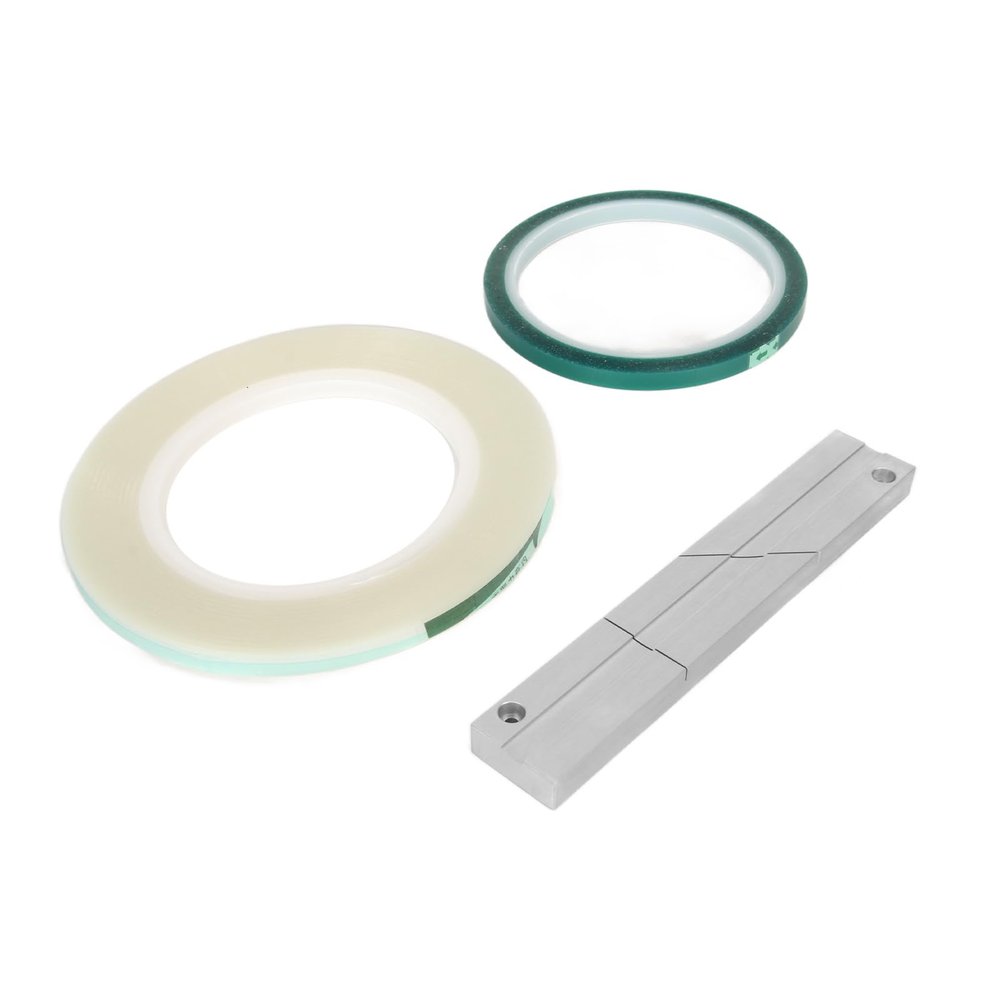 ZJchao 1/4" Tape Splicing Set, 10 Inch Precision Aluminum Block & Leader Tape for Reel-to-Reel Restoration and Studio Editing