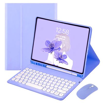 Galaxy Tab S9 11 inch 2023 SM-X710/X716B/X718U Keyboard case with Mouse Magnetic Detachable Bluetooth Keyboard with S Pen Holder Slim Folio Leather case (Tab S9(2023), Purple)