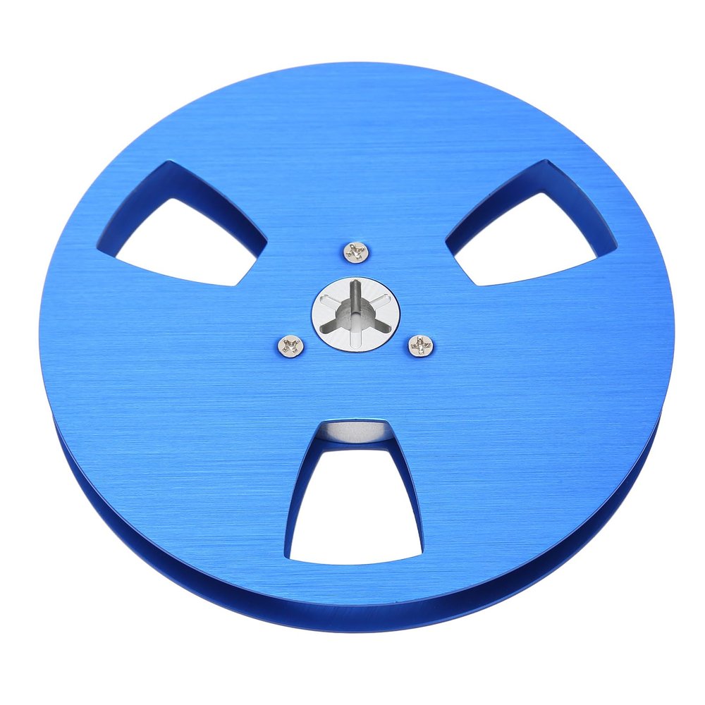 1/4 5 Inch Empty Tape Reel,Analog Recording Tape Reel,3 Hole Aluminum Alloy Universal Opening Machine Part Sound Tape Takeup Reel (Blue)