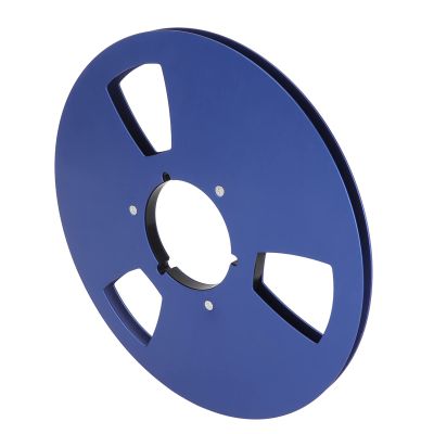 1/4 10 Inch Empty Tape Reel, Aluminum Alloy Takeup Reel, Universal Recording Tape Reel with 3 Hole Windage Holes, Empty Disc Opening Machine Parts for Reel Tape Drive (Blue)