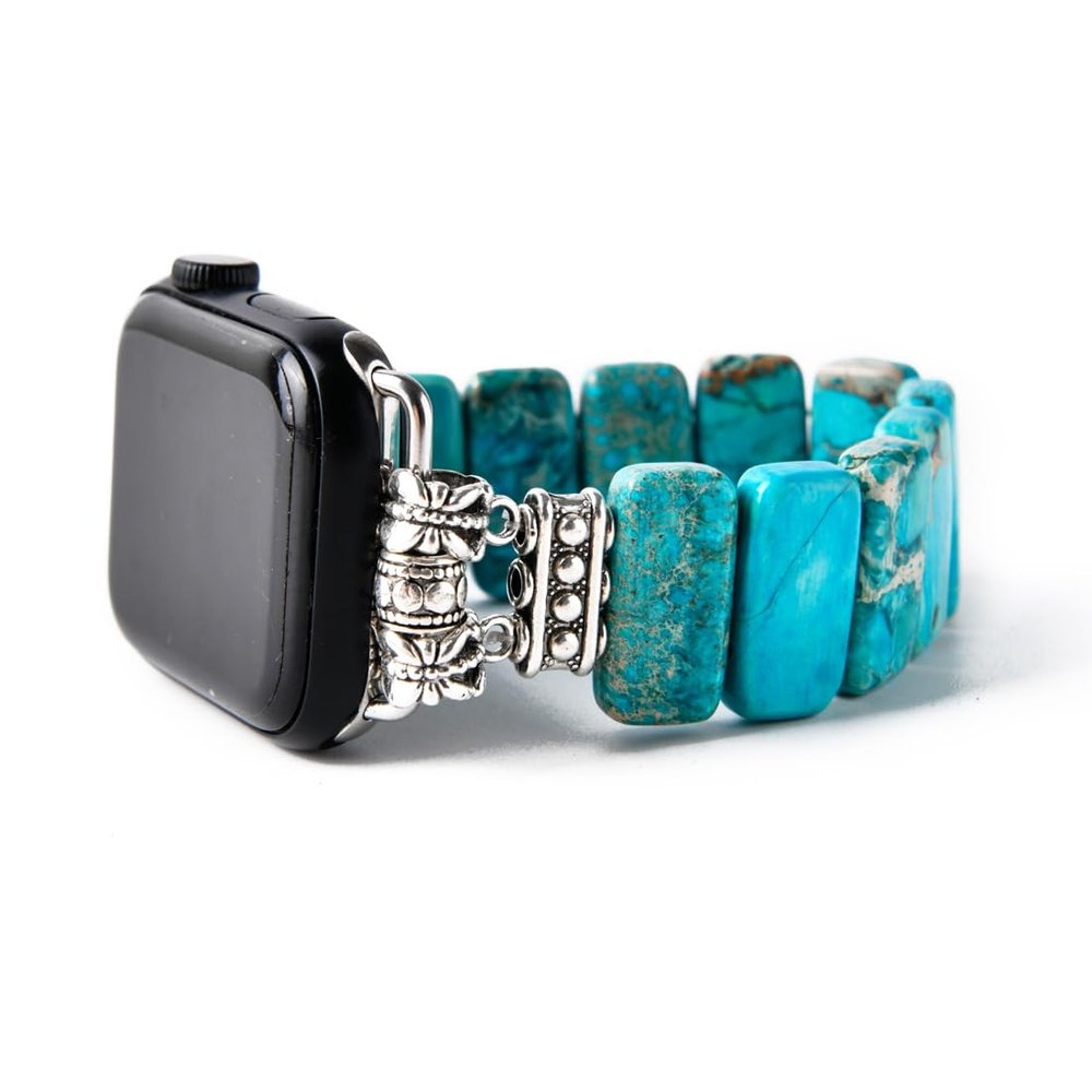 YGLINE Handmade Beaded Boho Watch Bracelet Band Compatible with Apple Watch 38mm/40mm/41mm/42mm/44mm/45mm-Watch Strap for All Series for Women (42/44/45mm, blue)