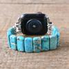 YGLINE Handmade Beaded Boho Watch Bracelet Band Compatible with Apple Watch 38mm/40mm/41mm/42mm/44mm/45mm-Watch Strap for All Series for Women (42/44/45mm, blue) view 2