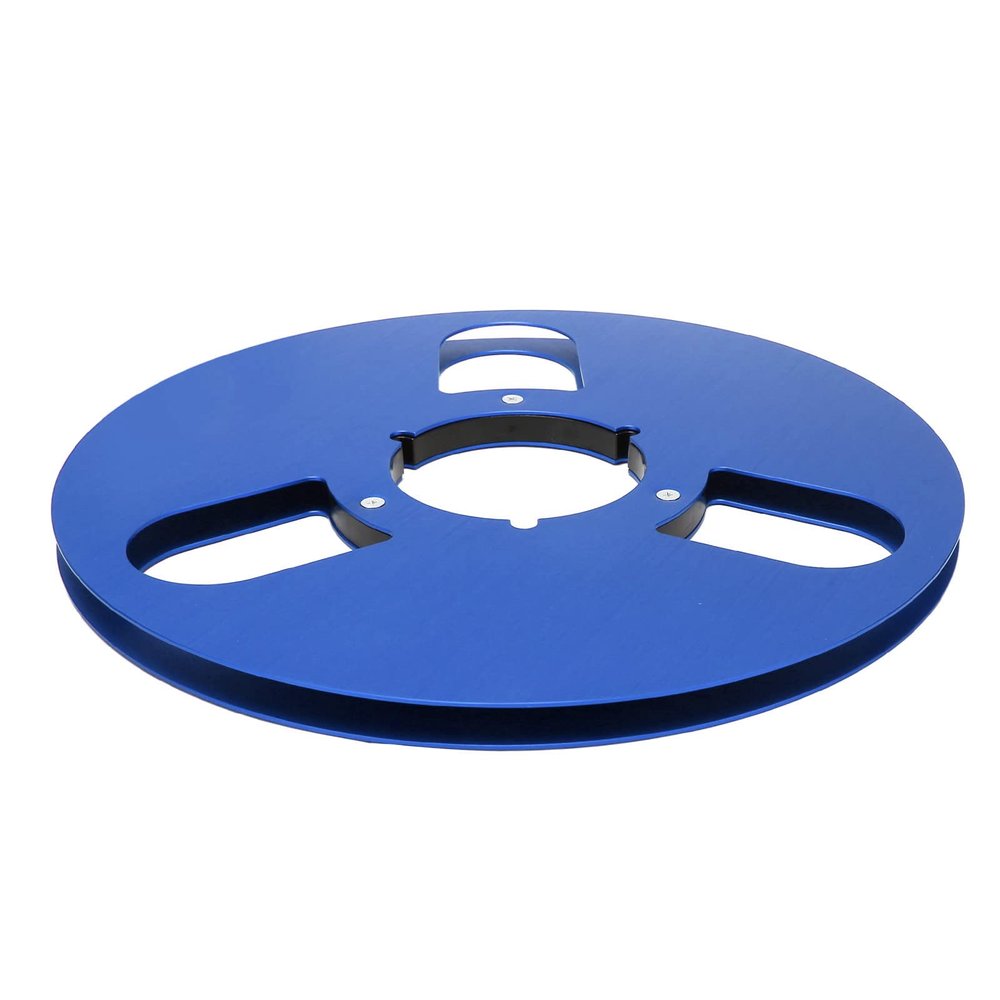 10 Inch Takeup Reel, Open Reel Audio Aluminum Alloy Takeup Reel, 1/4 Master Tape Empty Reel, Empty Tape Reel for Recording 3 Holes Wind Holes (Blue)