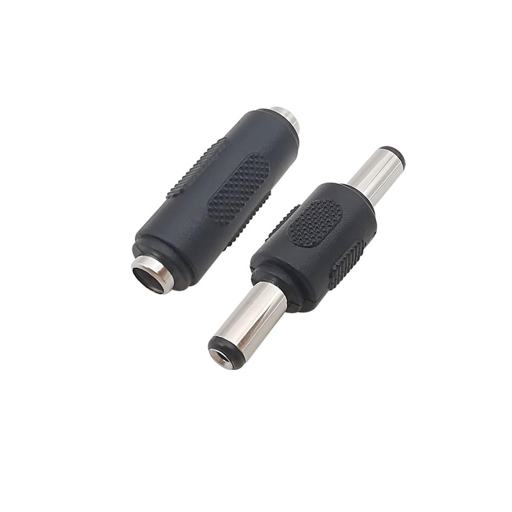 5.5x2.1mm DC Power Male to Male pl;/UG Connector 5.5mm x 2.1mm DC Female to Female Jack Adaptor Fit Compatible .L-ED Power CC/TV Camera(1Pair)