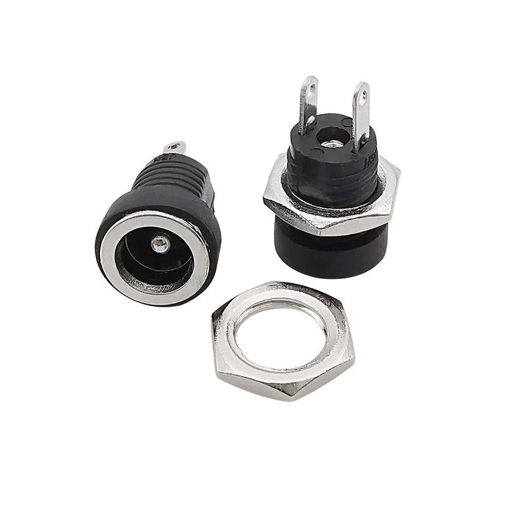 10/5/2Pcs 5.5 x 2.1mm DC Power Supply Female Jack Panel Mount Connector 5.5 * 2.1mm DC Socket pl;/UG 2 Leg Terminal pl;/UG Adapter(10Pcs)
