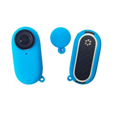 Ngaantyun Go 3 Camera Case Lens Cap for Insta360 Go3 Cover Accessories Soft Protection Set -Blue