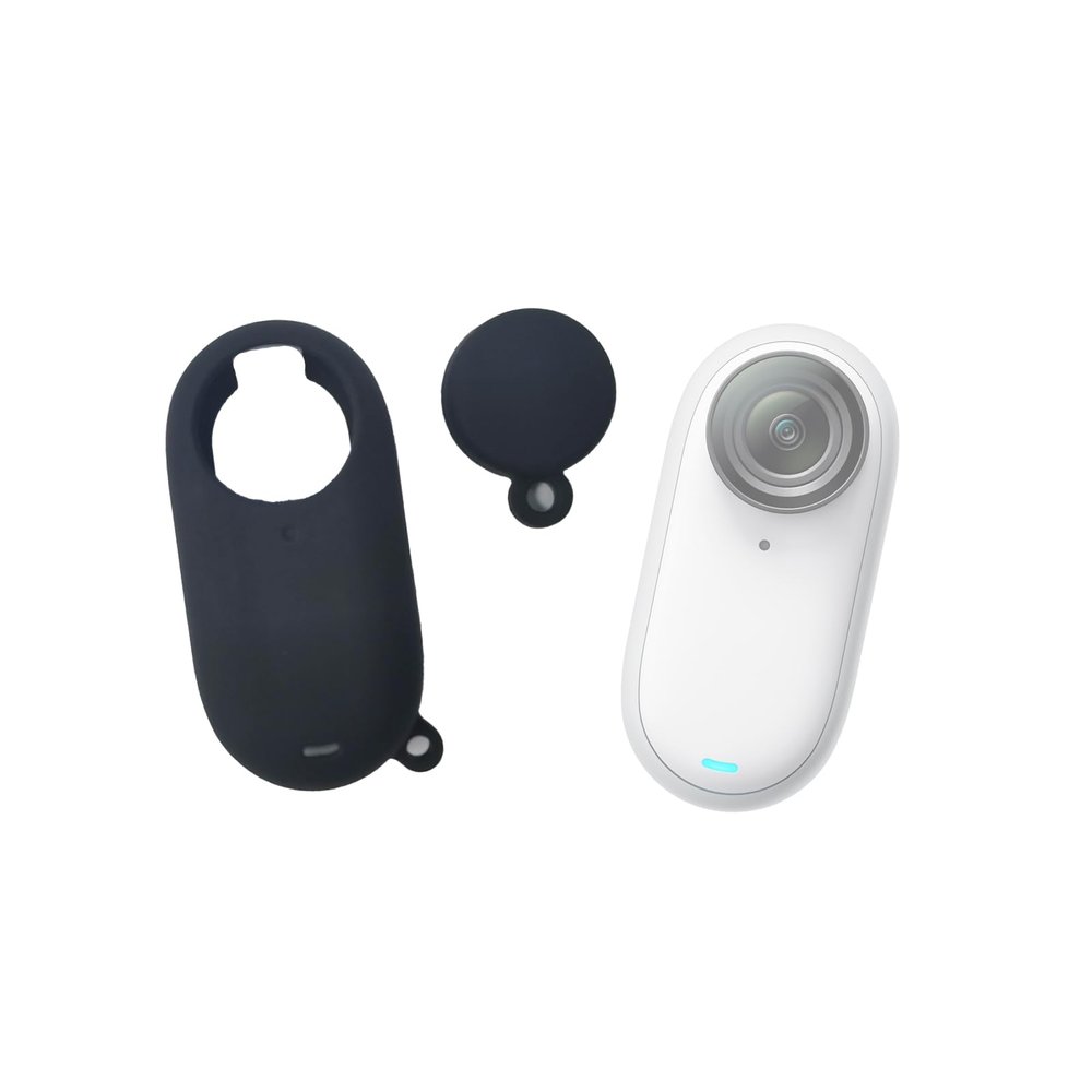 Ngaantyun Go 3 Camera Case Lens Cap for Insta360 Go3 Cover Accessories Soft Protection Set -Black