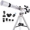 Telescope 90mm Aperture 900mm - Vertisteel AZ Mount Base, High Precision Adjustment, Magnification 45-450x, Wireless Remote, Phone Adapter - Ideal for Astronomy Enthusiasts and Beginners (White) view 1