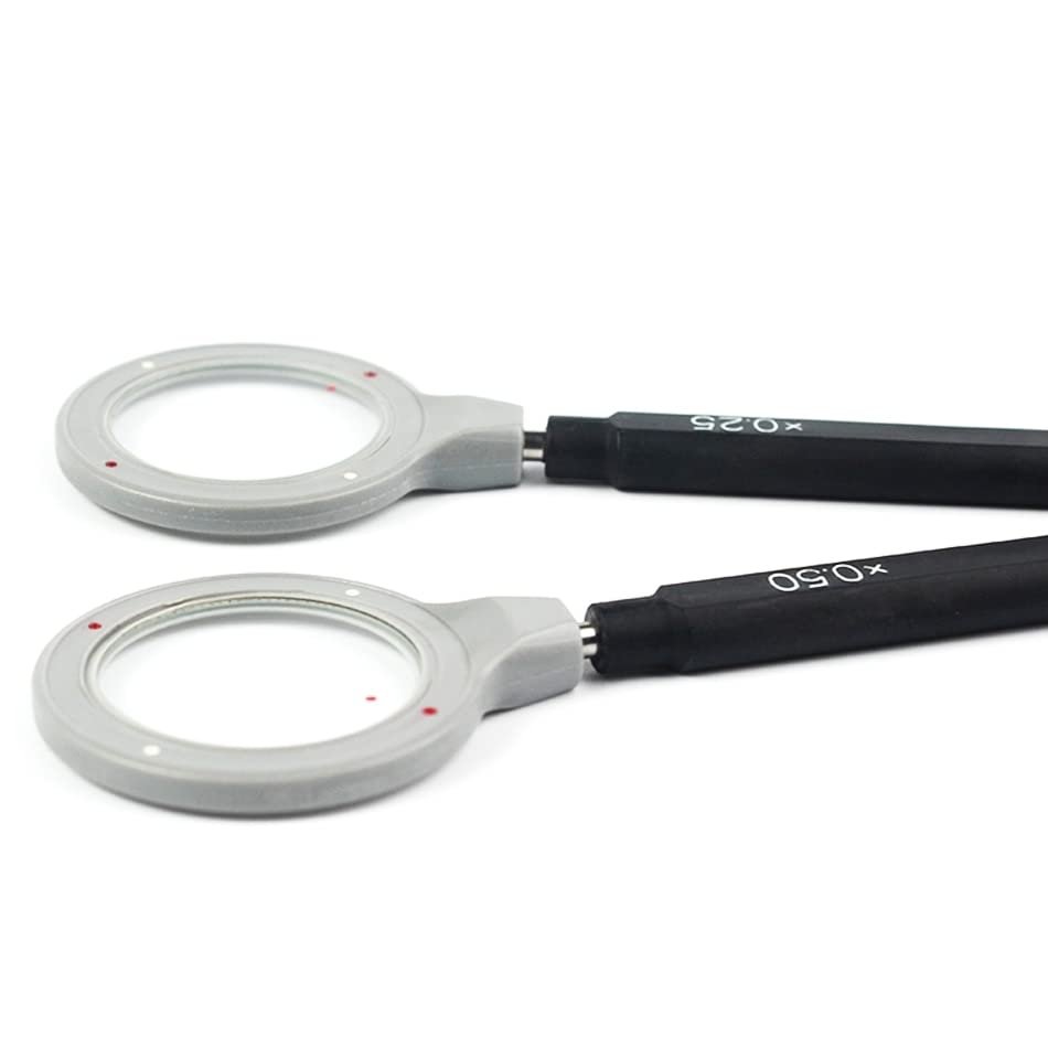 Optician Cross Cylinder Mirror Cross Pillar Test Trial Set Lens Handle with 4 Point Direction Rod 0.25 and 0.50