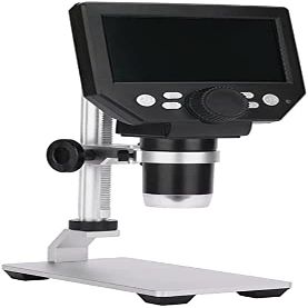 KouRy Electronic USB Microscope 1-1000X Digital Soldering Video Microscopes 4.3" LCD HD Magnifying Camera Metal Stand Magnifier (Black)