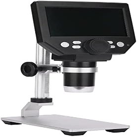 KouRy Electronic USB Microscope 1-1000X Digital Soldering Video Microscopes 4.3" LCD HD Magnifying Camera Metal Stand Magnifier (Black)