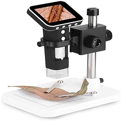 KouRy 500X 2.5 Inch LCD Digital Microscope Wireless Microscope Handheld 8-LED Light Magnifying Glass Magnifier with Stand (Black)