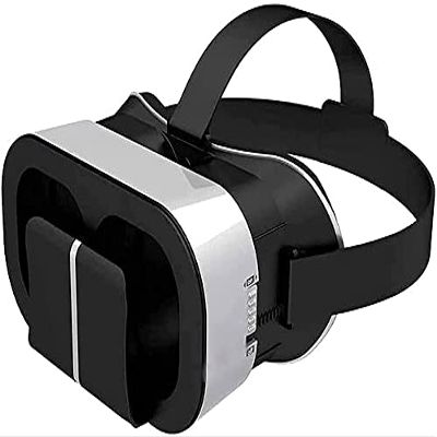 KouRy 3D VR Headset, Anti-Blue Light Eye Protected HD Universal Virtual Reality Goggles Compatible with iOS & Android Phones, Adjustable VR Glasses Gift for Kids and Adults (Color: White)