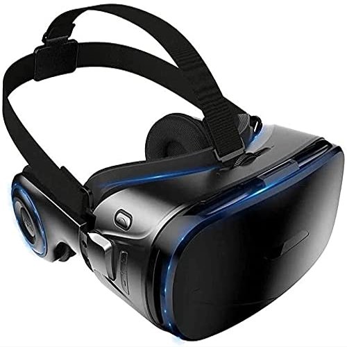 KouRy 3D VR Glasses, Virtual Reality Headset, 3D VR Glasses 105FOV Adjustable Focal Stereo Headphone VR for 4.5-6.2 inch iOS & Android Smartphone (Colour: Black)