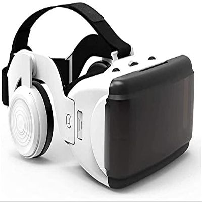 KouRy 3D VR Glasses Headset, 3D VR Glasses for TV,Movies & Video Games, Virtual Reality Headset for iOS/Android, Compatible 4.7-6.0 inch Phone (Color: White)
