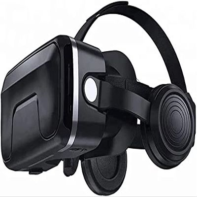 KouRy VR Glasses - 3D Glasses Virtual Reality Headset for VR Games & 3D Movies, VR Glasses for iOS & Android Phone (Colour: Black)