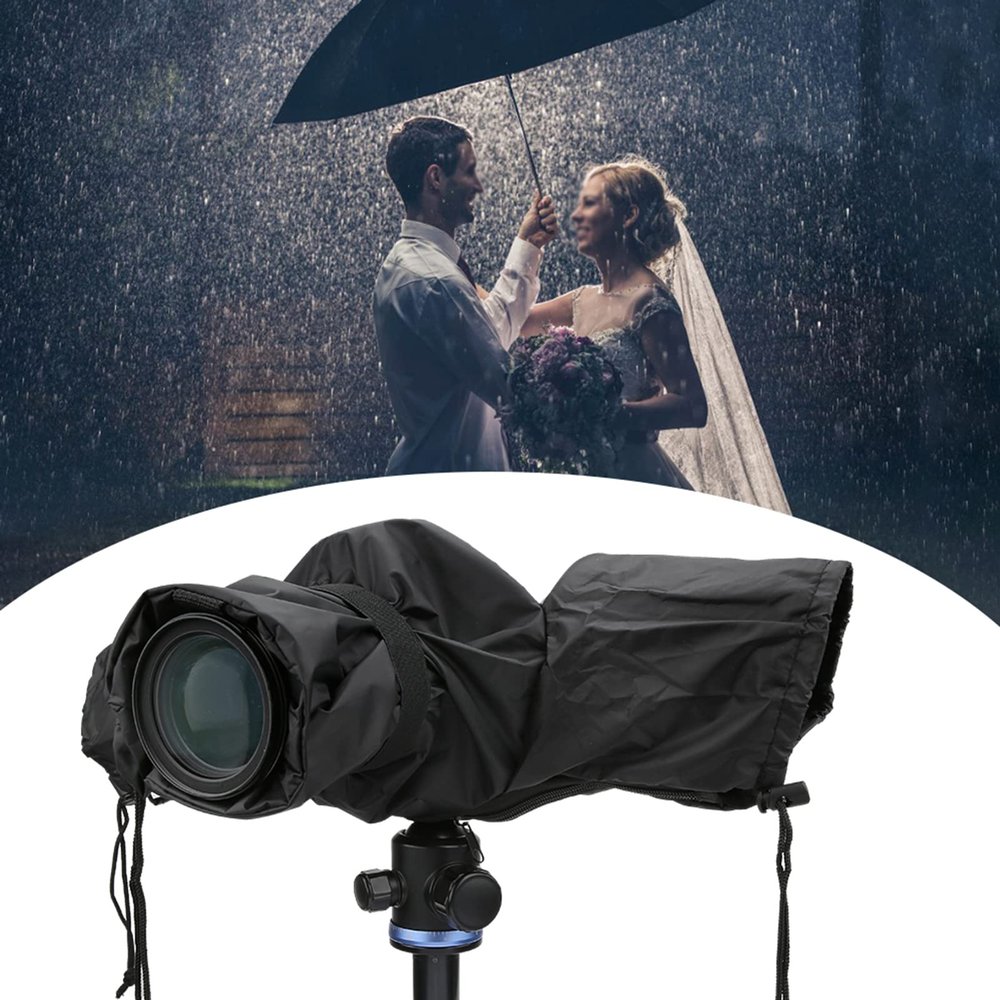 Camera Rain Cover Practical 45x21x20x19cm/17.7x8.3x7.9x7.5in Photography Rain Cover Nylon Black for DSLR Camera