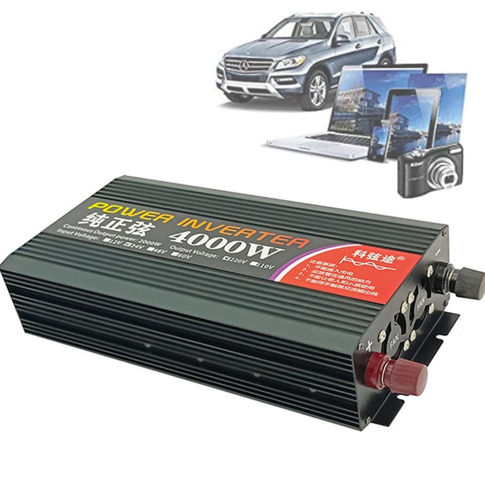 1000W-8000W Pure Sine Wave Inverter DC12/24/48/60V to AC 110/230V/240V Car Power Inverter, Sine Wave Power Inverter,with LED Display & 2 AC Outlets, for Motorhomes,Truck,Camping,Van,4000W-24Vto110V