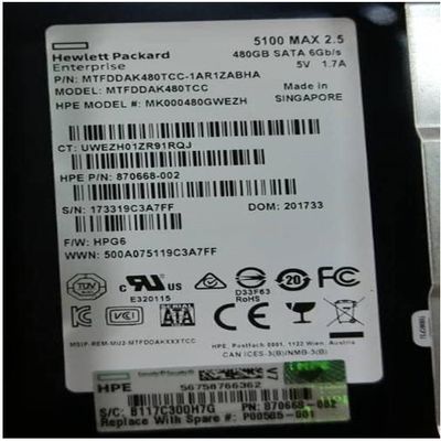 Hewlett Packard Enterprise SSD 480GB 6G LFF SATA MU, 875470-B21