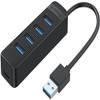 KouRy Docking Station, 4-in-1 USB Docking Station USB 3.0 Hub with Type-C Power Delivery for Laptop, Keyboard, Mouse, Flash Drives, and Mobile HDD (Black) view 1