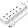 KouRy USB 3.0 Hub,USB Splitter,10 Port USB HUB Splitter 12V / 4A Powered for Laptop, USB Flash Drives, Mobile HDD and More (White) view 1