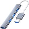 KouRy USB Extender 4-Port Small USB Hub for Pc Laptop 5Gbps Data Transfer for Desktop, USB Flash Drives, Mobile HDD, and More (Grey) view 1