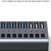 KouRy USB hub 3.0,10-Port USB Hub (7 USB 3.0 Port + 3 Charging Port), USB Splitter with Individual On/Off Switches and LED Light, for Laptop and PC Computer view 2