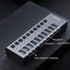 KouRy USB hub 3.0,10-Port USB Hub (7 USB 3.0 Port + 3 Charging Port), USB Splitter with Individual On/Off Switches and LED Light, for Laptop and PC Computer view 3