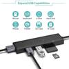 KouRy USB C Hub, 5 in 1 USB Hub Adapter with 3 USB 3.0 Ports, SD/TF Card Reader, USB Splitter for Keyboard, Mouse, Flash Drives (Black) view 2
