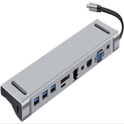 KouRy USB C Docking Station, 11in-1 USB C Hub with HDMI, Mini DP, VGA, Ethernet, 3 USB 3.0, SD/TF, 3.5mm Ports, PD 100W