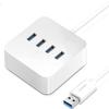 KouRy USB Hub,4-in-1 USB 3.0 Data to USB Hub Adapter Compatible with PC, Flash Drive, Mobile HDD and More (White) view 1