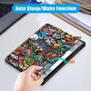Case for Samsung Galaxy Tab S9 Tablet 11 inch 2023 (SM-X710/X716B/X718U), UUcovers Tri-Fold Slim Lightweight Folio Multi-Angle Stand PU Leather Shockproof Cover with Auto Wake/Sleep,Colorful Graffiti view 4