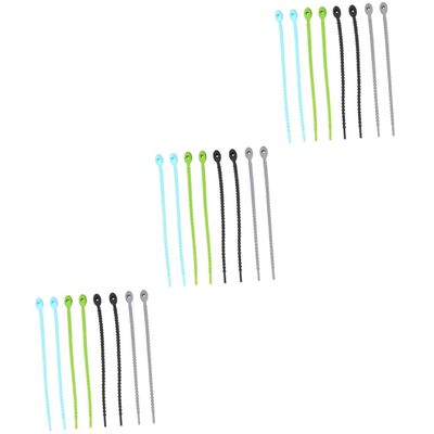 24 Pcs Food Rope Silicone Cable Tie Fastening Wires Ties Vegetable Food Sealing Clip Metal