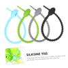 24 Pcs Food Rope Silicone Cable Tie Fastening Wires Ties Vegetable Food Sealing Clip Metal view 2