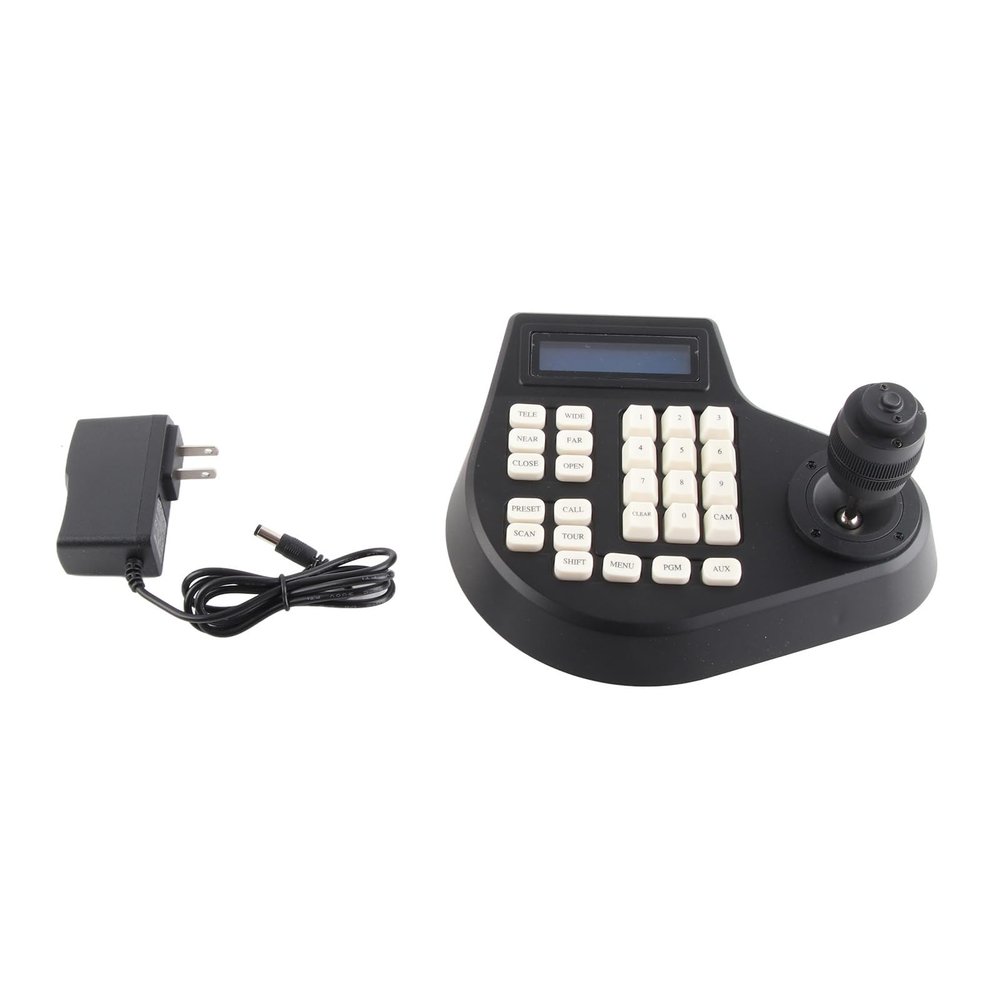 4D PTZ Keyboard Controller for Analog and IP Dome Cameras, RS485 PTZ Control, European Standard (US Plug)